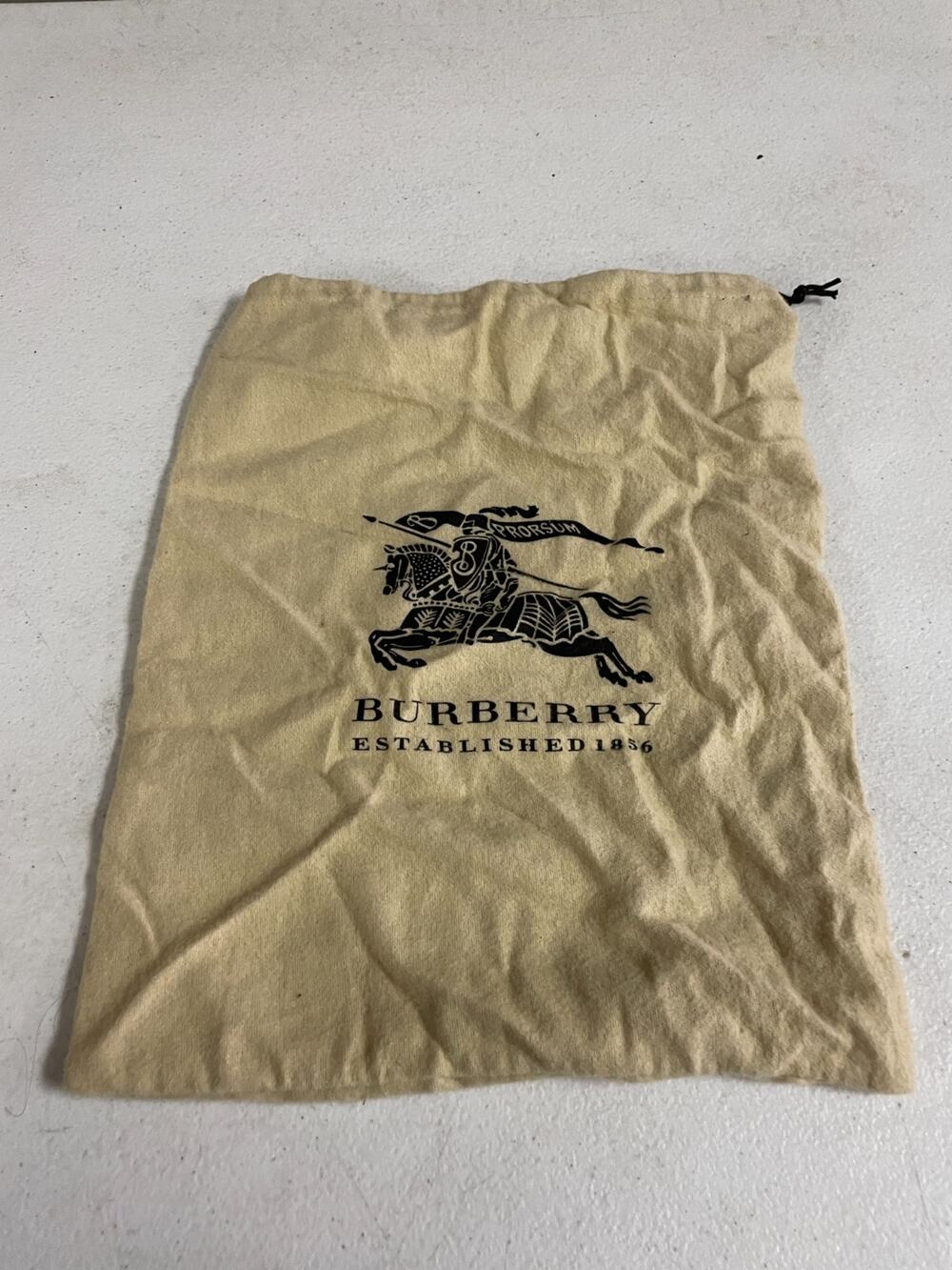Authentic Burberry Logo Dust Bag Drawstring Travel Storage Beige Fabric